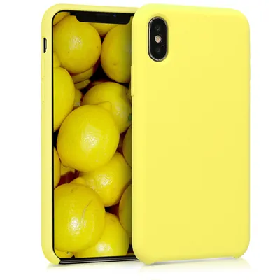 Produktbild von kwmobile Hülle kompatibel mit Apple iPhone X Hülle - Silikon Handy Case - Handyhülle weiche Oberfläche - kabelloses Laden - Pastellgelb