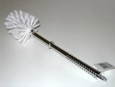 Produktbild von Toilettenbürste, weiße Borste, Griff verchromt, 29 cm, Kopf 9 cm