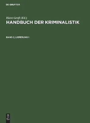 Produktbild von Handbuch der Kriminalistik. Band 2, Lieferung 1