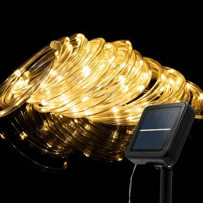 Solar-Lichterkette 10 m, 100 LEDs, warmweiß, wasserdicht