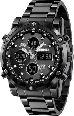 Produktbild von Watch Herren Herren-Armbanduhr, wasserdicht, Militär, analog, digital, mit LED, Chronograph, Edelstahl, Business-Uhren für Herren