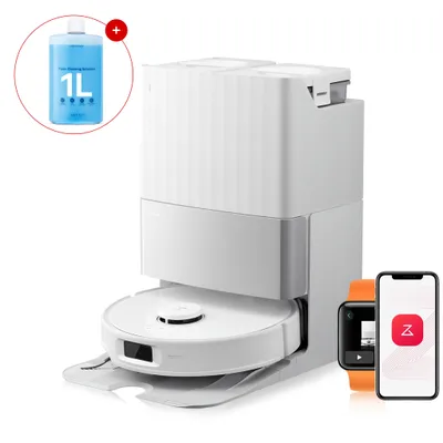 Produktbild von Roborock Qrevo Edge S5A Staubsauger Roboter 17.000 Pa(Upgrade von Qrevo master) inkl. 1L Bodenreiniger, Dual Anti-Tangle, Hebarem Wischmopp, Weiß