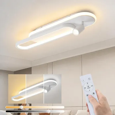 Image de ZMH Plafonnier LED Salon Plafonnier à intensité variable avec 1 spot de plafond Télécommande Blanc Lampe de cuisine 46W Moderne 3000K - 6500K Lampe de chambre à coucher, Image générée par une IA