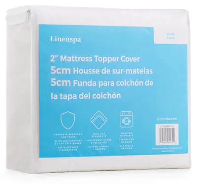 Matratzentopper-Bezug 5,6 cm, weiß, mit Reißverschluss, maschinenwaschbar