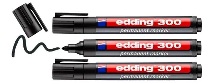 Immagine prodotto di edding 300 pennarello permanente nero (confezione blister da 3)