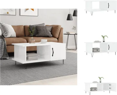 Produktbild von vidaXL Couchtisch Hochglanz-Weiß 90x50x40 cm Holzwerkstoff -  Couchtische