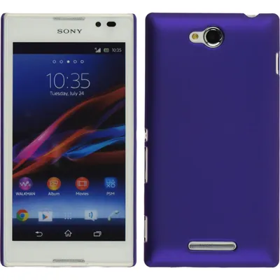 Produktbild von PhoneNatic Case kompatibel mit Sony Xperia C - Hülle lila gummiert Hard-case + 2 Schutzfolien