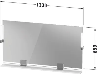 Produktbild von Duravit Sivida Spiegel, chrom, 1330x36x650mm, Aufsatzleuchte, Sensorschalter, Netzanschluss, SV7425010HH0000