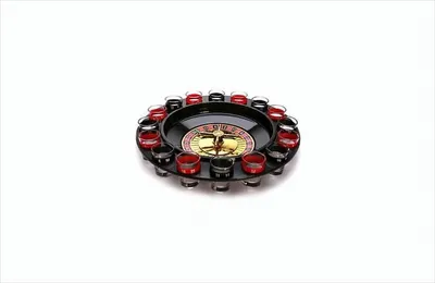 Produktbild von Out of the blue 79/3988 - Kunststoff-Trinkspiel, Roulette mit 16 Gläsern und 2 Kugeln, Circa 30 cm, Schwarz-rot