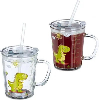 Zdjęcie produktu dla Szklanki do picia dla dzieci Dino, zestaw 2 szt
