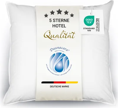 Produktbild von Daunenkissen aus 100% Daunen für Allergiker geeignet, 80x80 cm, Hotelqualität