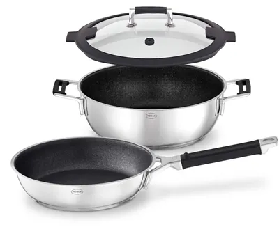 Produktbild von RÖSLE Silence Pro SET Bratpfanne u. Servierpfanne 28 cm mit Glasdeckel
