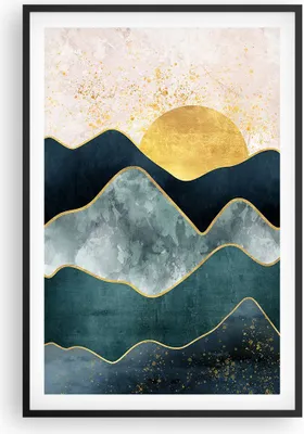 Produktbild von Gerahmtes Poster - Schwarzer Rahmen - Osten die Sonne Geometrie - 61x91,5 cm - Wand Bild - Wanddeko - Wandbilder - Kunstposter - Wandposter - Bilderrahmen - Bilder - Kunstdruck - P2BPA61x91-5142