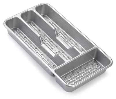 Besteckschubladen-Organizer 33x17,5x4,3 cm, silber, 4 Fächer