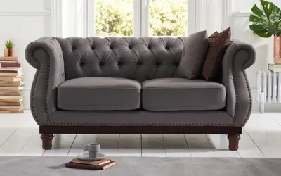 Zdjęcie produktu dla Chesterfield Sofa Couch Polster Leder Couchen Polster Garnitur 2 Sitzers
