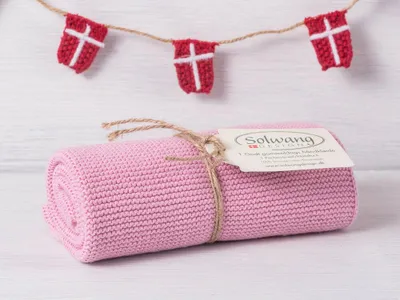 Produktbild von Solwang Küchentuch HELL ROSA gestrickt Putztuch Handtuch Geschirrtuch Gästetuch