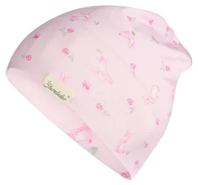 Produktbild von Sterntaler Baby Beanie aus Baumwolljersey mit Hasen-Motiv und zwei Tragevarianten