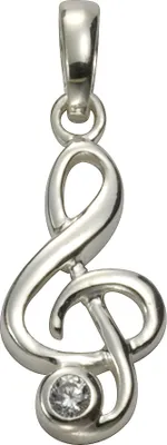 Produktbild von F Anhänger 925/- Sterling Silber 1,9cm weiß Zirkonia 371240432