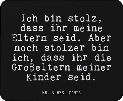 Produktbild von Mr. & Mrs. Panda Mauspad Ich bin stolz, dass... - Schwarz - Geschenk, Enkelin Geburt, pc mausunterlage, Mouse Pad, mousematte, Mousepad, laptop, Sprüche, Oma Opa, stolz