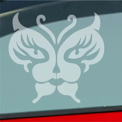 Produktbild von Auto Aufkleber Schmetterling Löwe Tribal 10x10 cm Milchglas Sticker Heckscheibenaufkleber