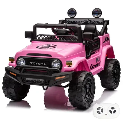 Produktbild von Toyota FJ Cruiser Kinder Elektroauto 12V (1–6 Jahre) – Offiziell Lizenziert, mit Fernbedienung, EVA-Reifen, 2 Motoren & Ledersitz – Kinder Elektrofahrzeug Rosa