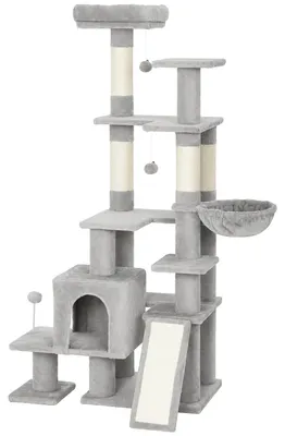 Produktbild von PawHut Kratzbaum Große, 152 cm hoch Katzenbaum mit Kratzstämmen Höhle