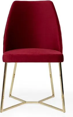 Obrázek produktu pro Červená designová židle, kovový rám, jídelní židle, nerezová ocel, židle