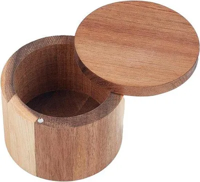 Obrázok produktu pre Drevená nádoba na korenie s otočným viečkom do kuchyne