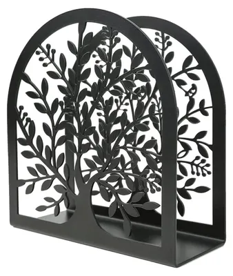 Serviettenhalter aus Metall, schwarz, 12,9 x 12 x 5 cm
