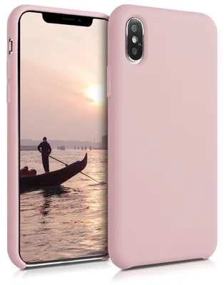Produktbild von kwmobile Handyhülle für Apple iPhone XS Hülle - Case Silikon - Kabelloses Laden - Schutzhülle Cover in Vintage Pink