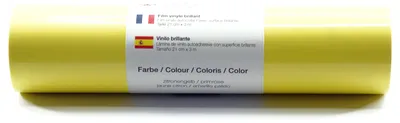 Produktbild von Kreativplotter Vinylfolie glänzend ZITRONENGELB 21x300 cm