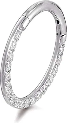 Produktbild von Karisma Titan G23 Hinged Segmentring Charnier/Conch Septum Clicker Ring Piercing Ohrring Zirkonia Stärke 1,2mm - 10mm - Durchmesser