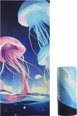 Produktbild von Famanu Strandhandtuch - schnell trocknend und vielseitig einsetzbar - 180 x 80 cm - grün - 2 Sets