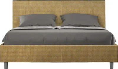 Produktbild von ITYHOME - Gepolstertes Bett ohne Lattenrost 160x210 mit Stoffbezug Labirinto 06 Gelb Adele
