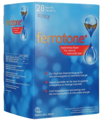 Produktbild von FERROTONE natürliches Eisen Beutel 28X20ml PZN 17888343