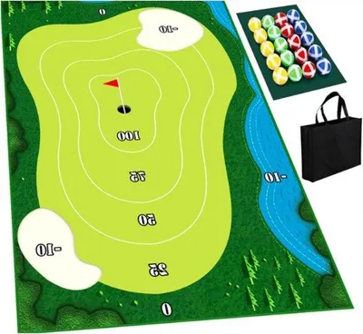 Zdjęcie produktu dla Urządzenie do treningu golfa – przenośne i składane – poprawia umiejętności golfowe – 80 x 150 cm – zielone
