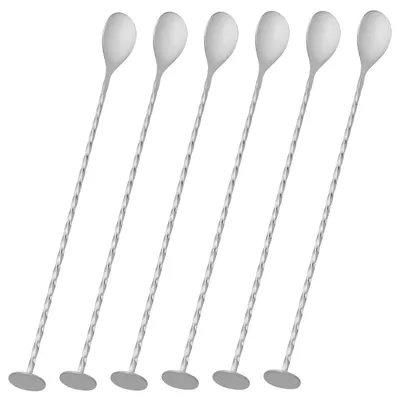 6er-Set lange Cocktaillöffel aus Edelstahl, 27,5 cm