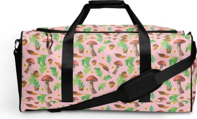 Produktbild von Mr. & Mrs. Panda Sporttasche Waldträume Design - Weiß - Geschenk, Pilze, Eiche, Blätter, Glühwürmchen, Wald, Weekender, Duffle-Bag, Weekender-Tasche, Damen, Natur