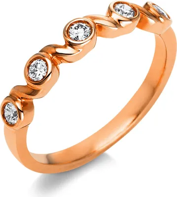 Produktbild von Ring aus 750 Gold Rotgold 5 Brillanten 0,19ct TW-SI B:3,3mm Innenumfang 53mm  Ø16.9mm