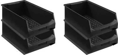 Produktbild von SuperSparSet 4x Leitfähige Sichtlagerbox 5.0 | HxBxT 20x30x50cm | 21,8 Liter | ESD, Sichtlagerbehälter, Sichtlagerkasten, Sichtlagerkastensortiment, Sortierbehälter