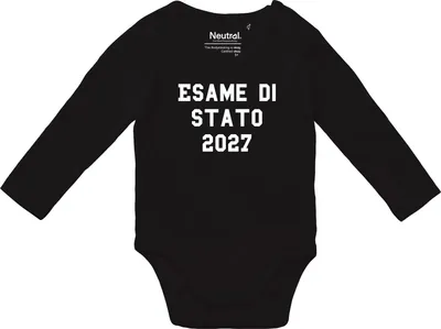 Produktbild von Huuraa Baby Body Esame di Stato 2027 Abschluss Italien 68 Black  Baumwolle Fairtrade Langarmbody Geschenkidee