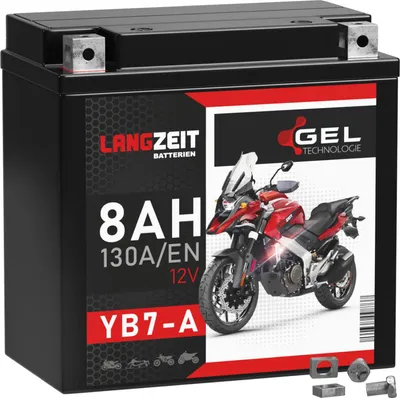 Produktbild von Langzeit Gel Motorradbatterie YB7-A 8Ah 12V