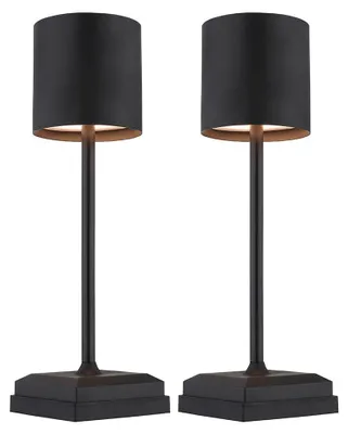 Produktbild von 2er Set LED Tischleuchte, Touchdimmer, Akku, schwarz, H 32 cm