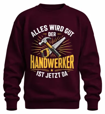 Imagen del producto de Todo estará bien. Sudadera con cuello redondo, diseño "Statement", estilo sarcástico, color burdeos, talla XL