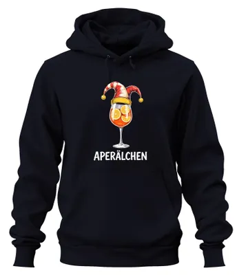 Immagine prodotto di Aperol Spritz Cocktail Glass Orange Slices Funny Unisex Hoodie Felpa con cappuccio, Navy, M