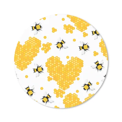 Produktbild von MuchoWow® Mauspad Mousepad Biene - Valentinstag - Honig 50x50 cm - Mousepads - Maus Mat - Pad - Mausunterlage - Vinyl