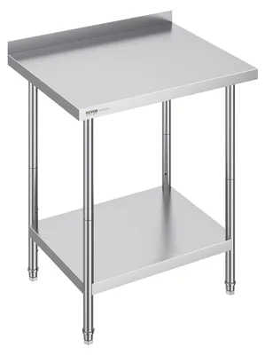 Immagine prodotto di Tavolo da lavoro in acciaio inossidabile - Piano di lavoro in acciaio inossidabile - Tavolo in acciaio inossidabile - Banco da lavoro in acciaio inossidabile - Tavolo da cucina - Ripiani regolabili