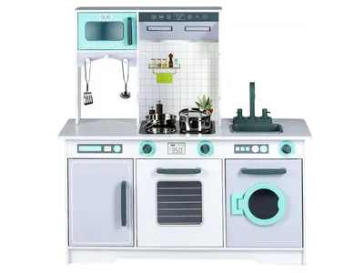 Obrázek produktu pro Velká dřevěná kuchyňka s příslušenstvím ECOTOYS 7258A, šedá - N