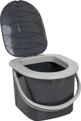 Image de Home-Essential 100% plastique recyclé PP Toilettes mobiles écologiques de camping - 15,5 l - capacité de charge 120 kg - anthracite