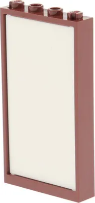 Produktbild von 1x Lego Fenster Rahmen 1x4x6 rot braun Scheibe weiß Wand 57895 60596
